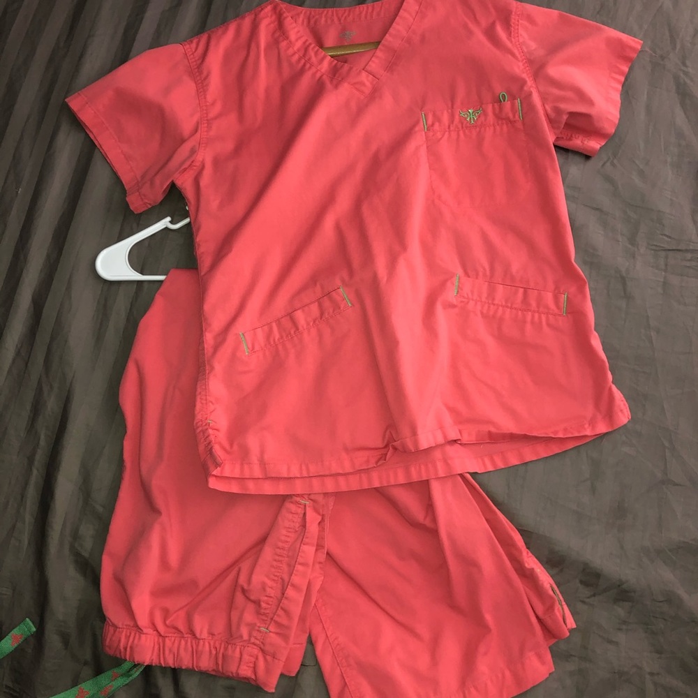 Coral Med Couture Scrub Set